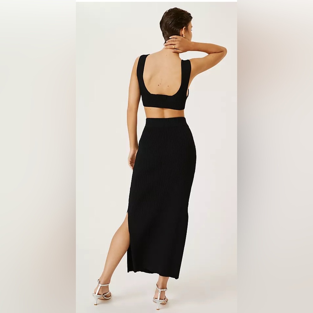 Anthropologie Black Maxi / Midi Skirt Knitted